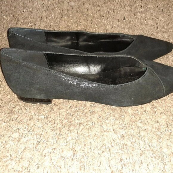 DONALD PLINER-Palma Suede/Leather Flat Skimmer-Black-Size 7-NWOB - Picture 4 of 7